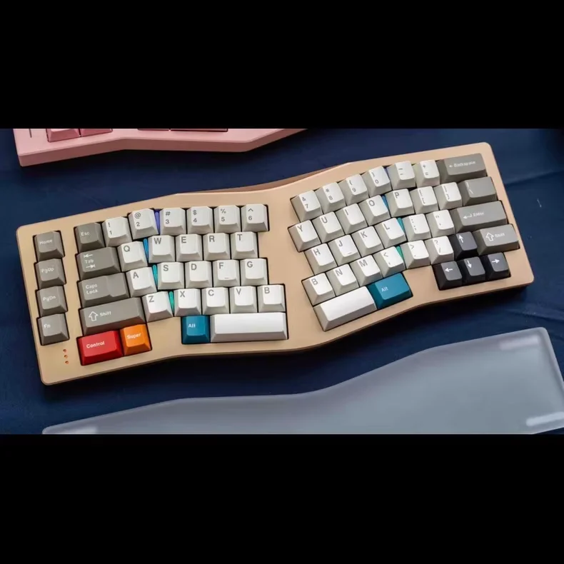 Kit de Teclado mecánico Neo Ergo Alice, Teclado ergonómico con pulverización de ánodo personalizado, Neo Ergo Plamrest, Tri modo, juego de Teclado Hotswap - imagen 4