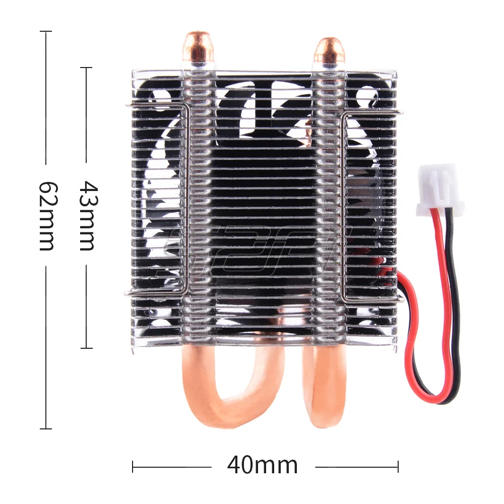 52Pi nuevo ventilador de refrigeración de CPU de torre de hielo de bajo perfil 4010 disipador de calor enfriador DIY para Raspberry Pi 4 B / 3B + / 3B - imagen 5