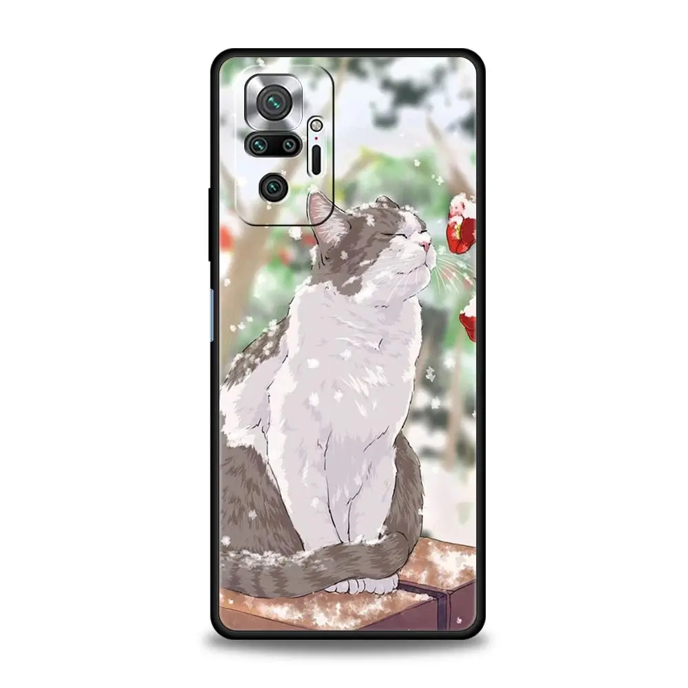 Funda de teléfono de gatos encantadores para Xiaomi Redmi Note, 12, 11, 10 Pro, 9S, 9, 8, 7, 9T, 8T, 9C, 9A, 8A, 12, 11T, 5G, 10S, funda de silicona para juegos - imagen 5