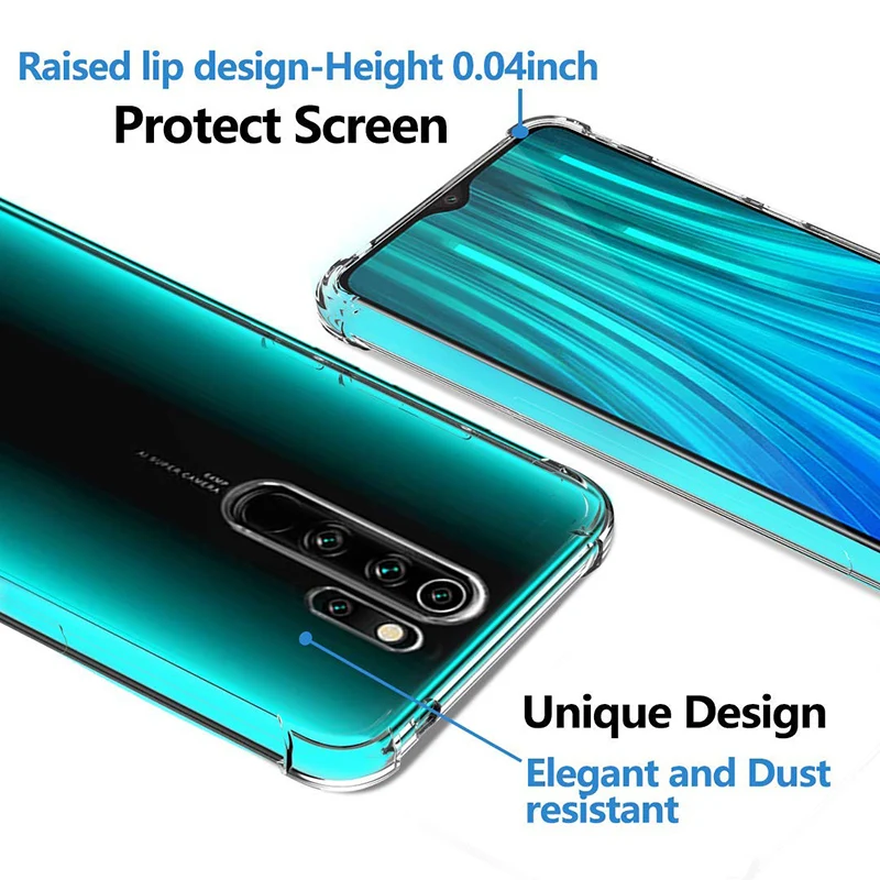 Funda de teléfono transparente a prueba de golpes para Xiaomi Redmi 8 8A Note8 Pro 8T suave TPU silicona transparente contraportada móvil Note 8 T 8Pro Gel - imagen 4