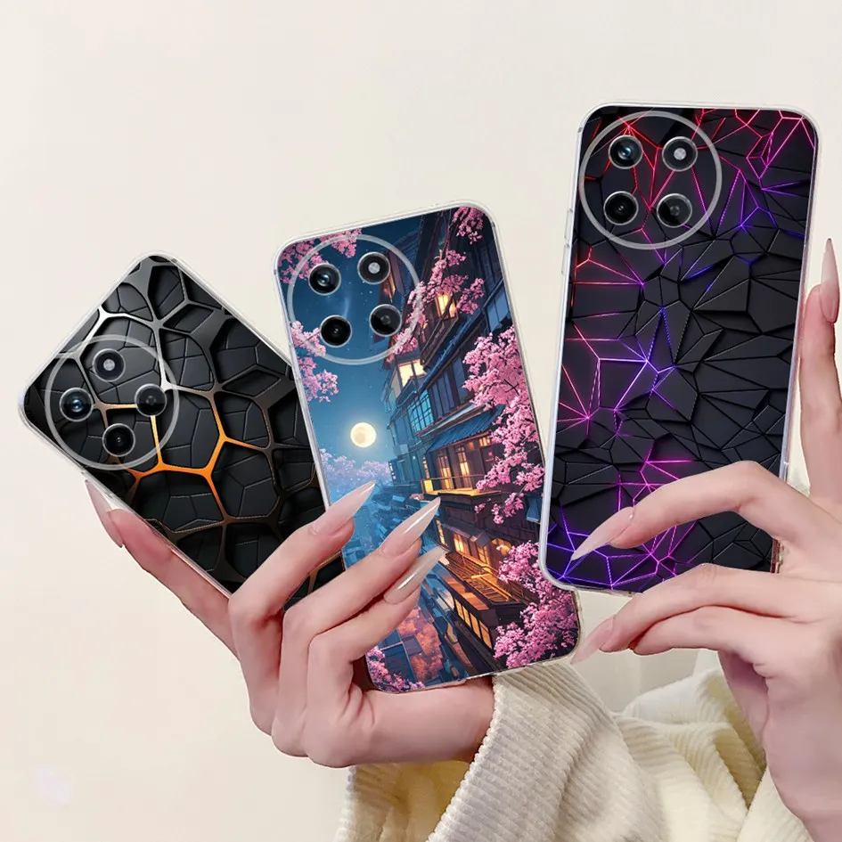 Funda de 6,4 "para Realme 11 4G RMX3636 funda de teléfono Cool Metal máquina impresa suave transparente silicona TPU funda trasera para Realme11 4G Capa - imagen 4