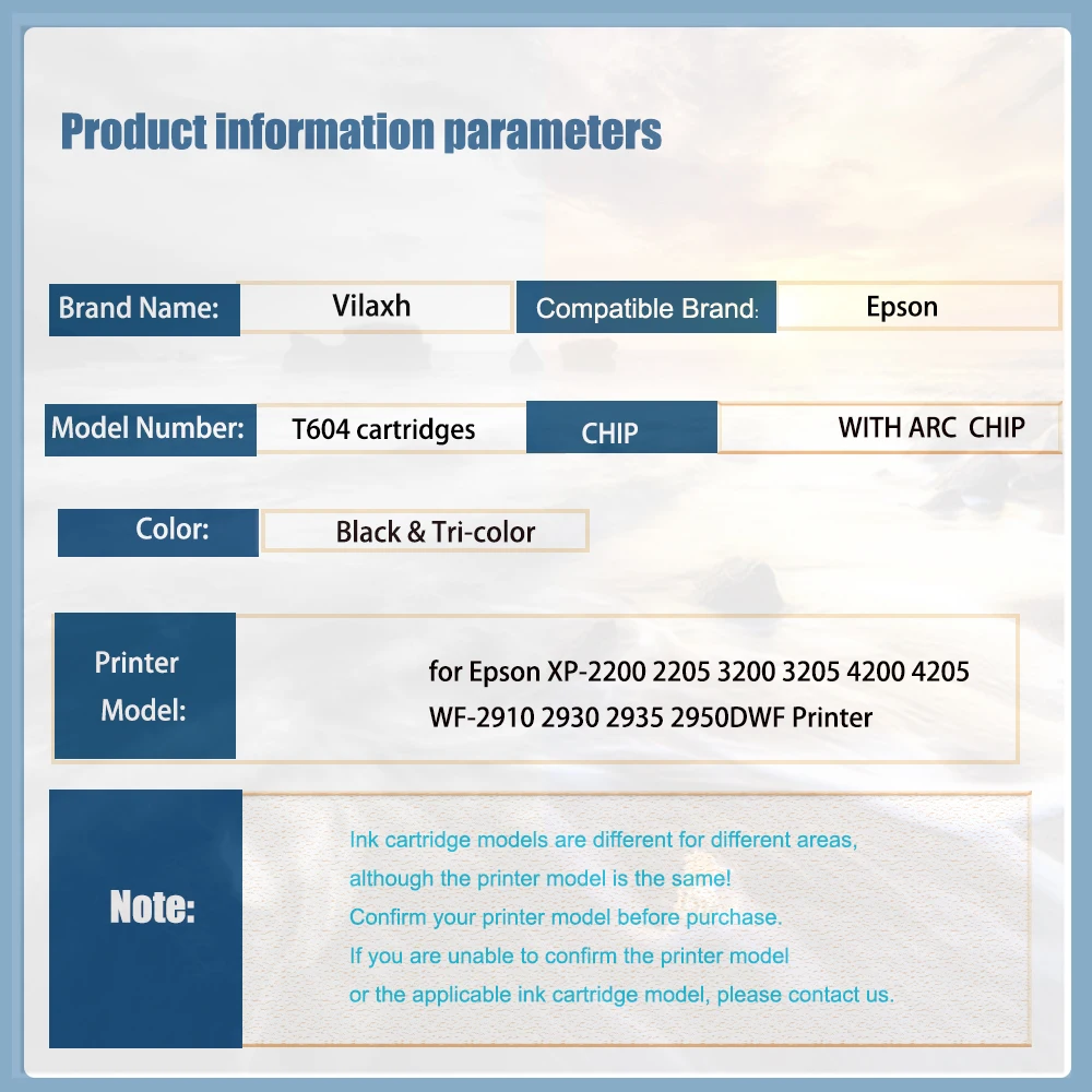 Cartucho de tinta recargable con Chip permanente, para Epson XP-2200 XP 604, 2205, 3200, 3205, 4200, WF 4205, 2910, 2930, 2935, 2950, 604xl - imagen 2