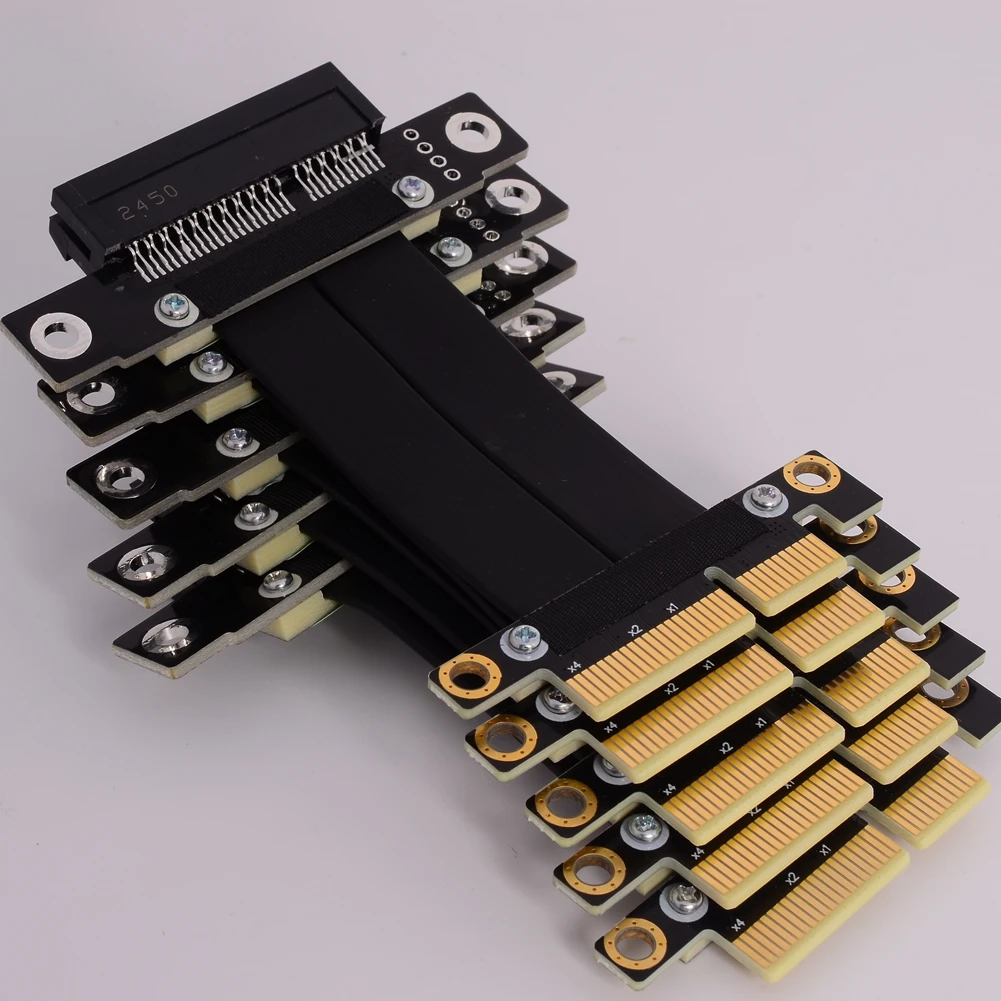Extensor de Cable elevador PCIe 4x en ángulo recto GEN3.0 4x adaptador pci-express X4 NVMe SSD tarjeta de disco duro 5-60CM para Hardware de computadora - imagen 4