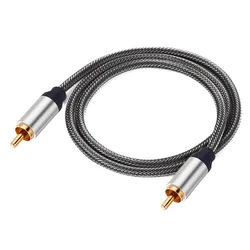 Cable RCA Subwoofer Coaxial Trenzado Nailon Hi‑Fi Cine en Casa