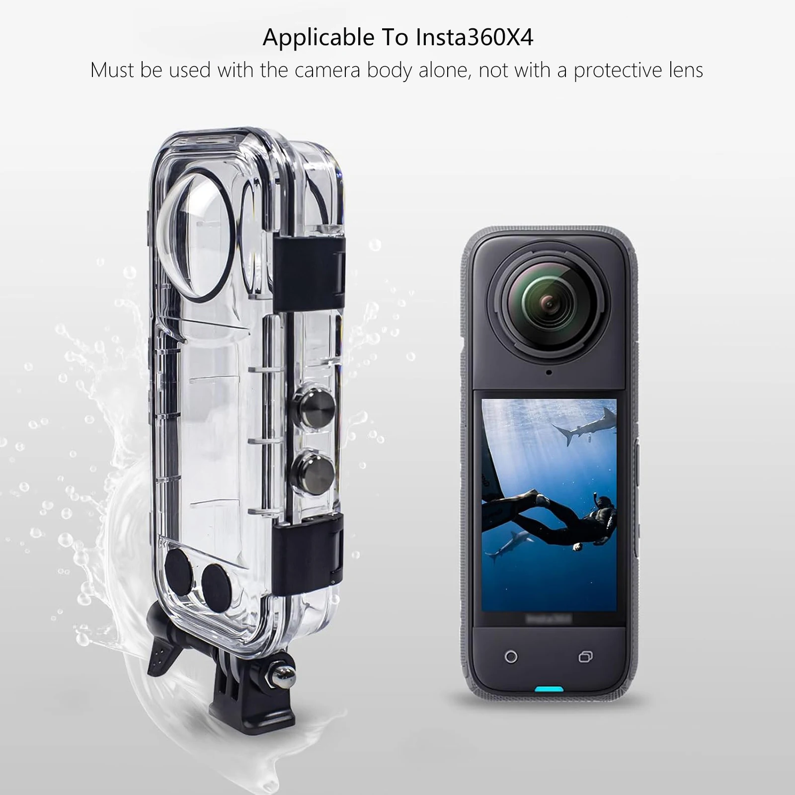 Probty para Insta360 X4 40m funda de buceo sellada impermeable para Insta360 X4 cubierta de buceo accesorios de Cámara de Acción Deportiva - imagen 3