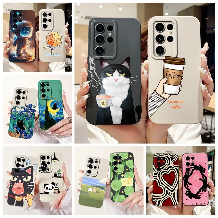 Funda de TPU suave para teléfono Samsung Galaxy S21 Ultra, cubierta pintada en caramelo de lujo, bolsas 5G, S21 FE S 21 Plus S21FE