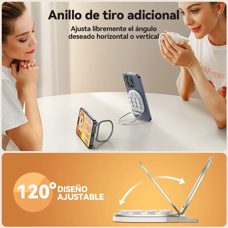 Soporte para teléfono con ventosa JOYROOM, soporte magnético fuerte para teléfono con anillo de tracción, agarre para teléfono para iPhone/Samsung/Android - imagen 5