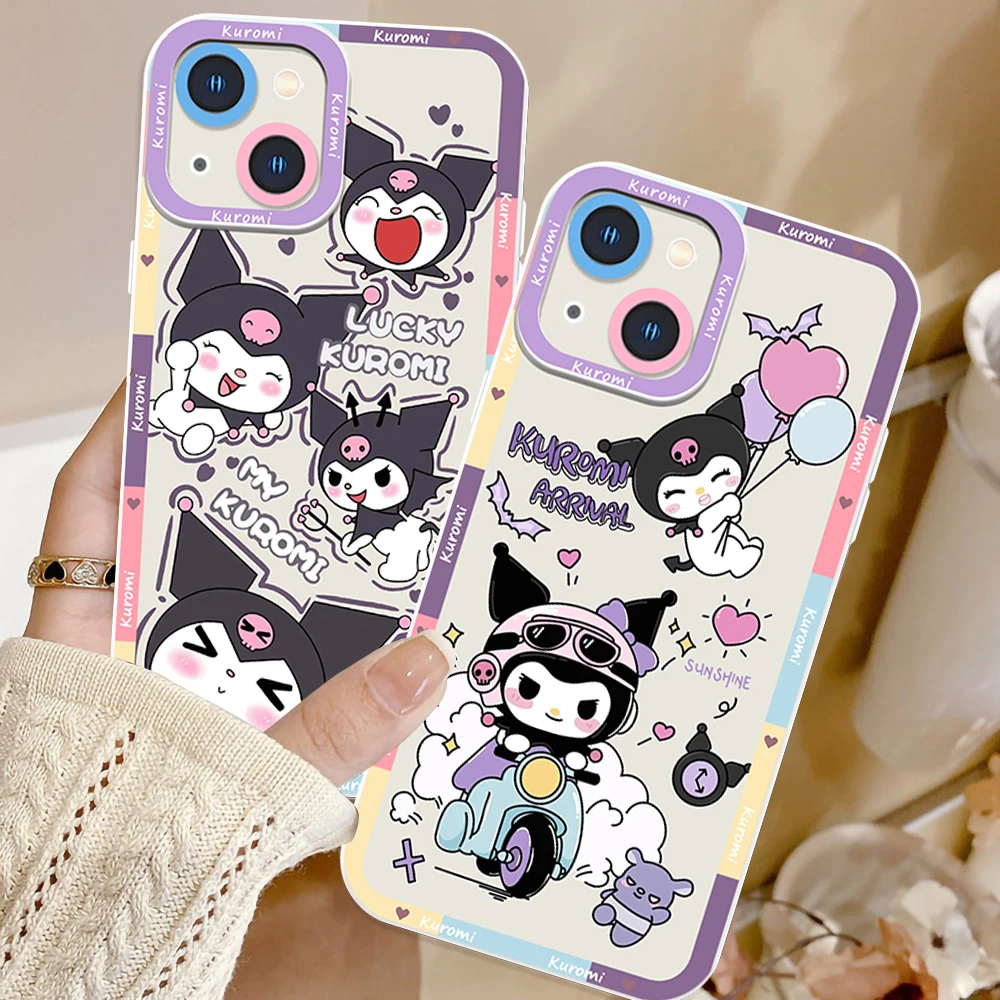 Kuromi-funda de teléfono transparente con Ojos de Ángel para Apple, carcasa bonita de dibujos animados para iPhone 15, 14, 13, 12, 11, XS, XR, X Pro MAX, 8, 7 Plus, SE - imagen 4