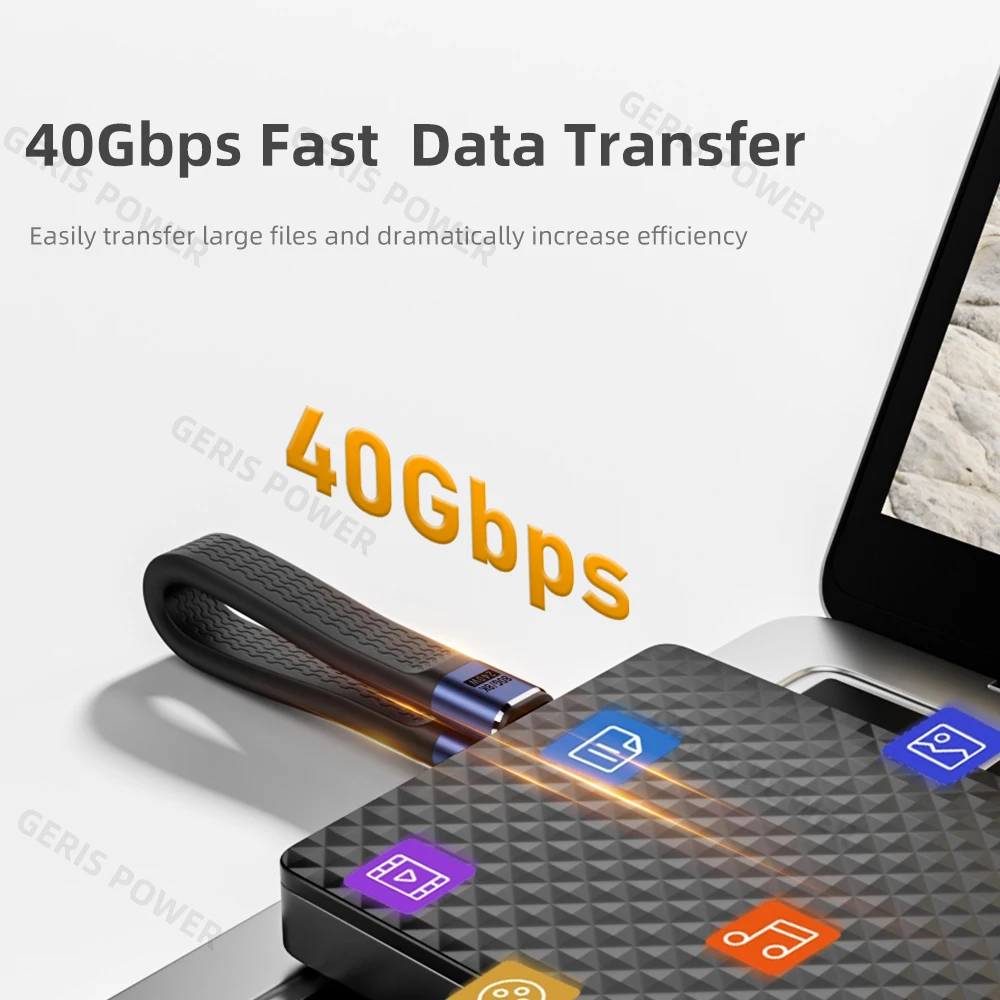 Llavero portátil Cable de datos USB C PD240W 5A tipo C Cable de carga rápida 40Gbps transferencia de datos Thunderbolt 3 8K @ 60Hz para iPhone 15 - imagen 5