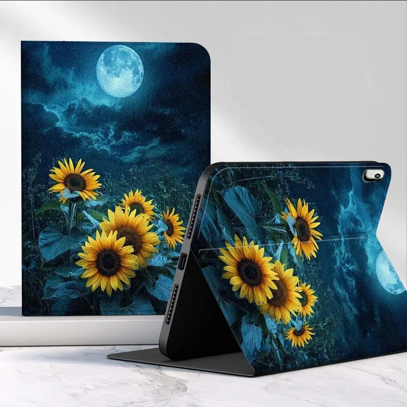 Arte girasol amarillo para iPad Pro Mini 1 2 3 4 5 6 7 7ta generación 12,9 10,5 13 11 7,9 8,3 M4 pulgadas funda para tableta - imagen 2