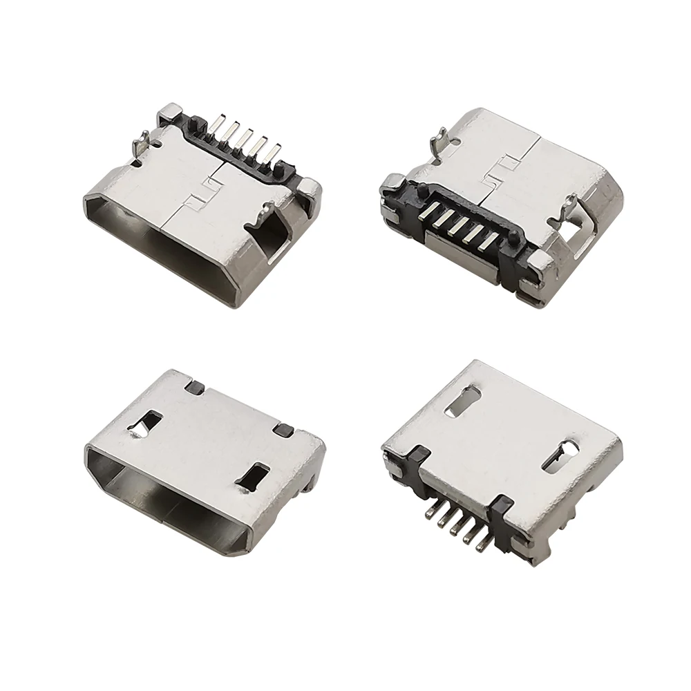 Conectores Micro USB Puerto Jack hembra de 5 pines SMD 5P Adaptador de enchufe de carga de datos MicroUSB para proyectos de reparación de puertos de teléfono Android - imagen 2
