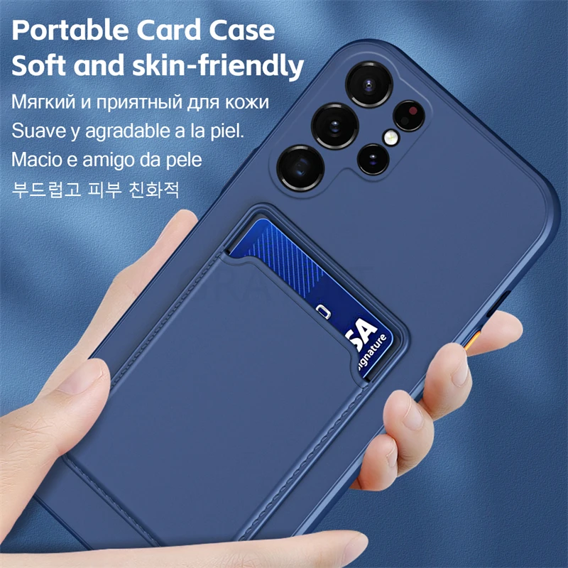 Funda tipo billetera con ranura para tarjetas para Samsung Galaxy S20 FE S23 S22 S21 Ultra A12 A13 A51 A52 A53 A71 funda trasera de silicona suave a prueba de golpes - imagen 3