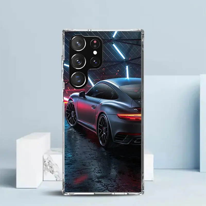 Funda de teléfono con llamada de silicona para coche deportivo C63 E63 S63 G63 para Samsung Galaxy S23 S24 S25 Ultra S21 Plus S20 FE S22 S10 + fondo de cubierta de borde - imagen 4
