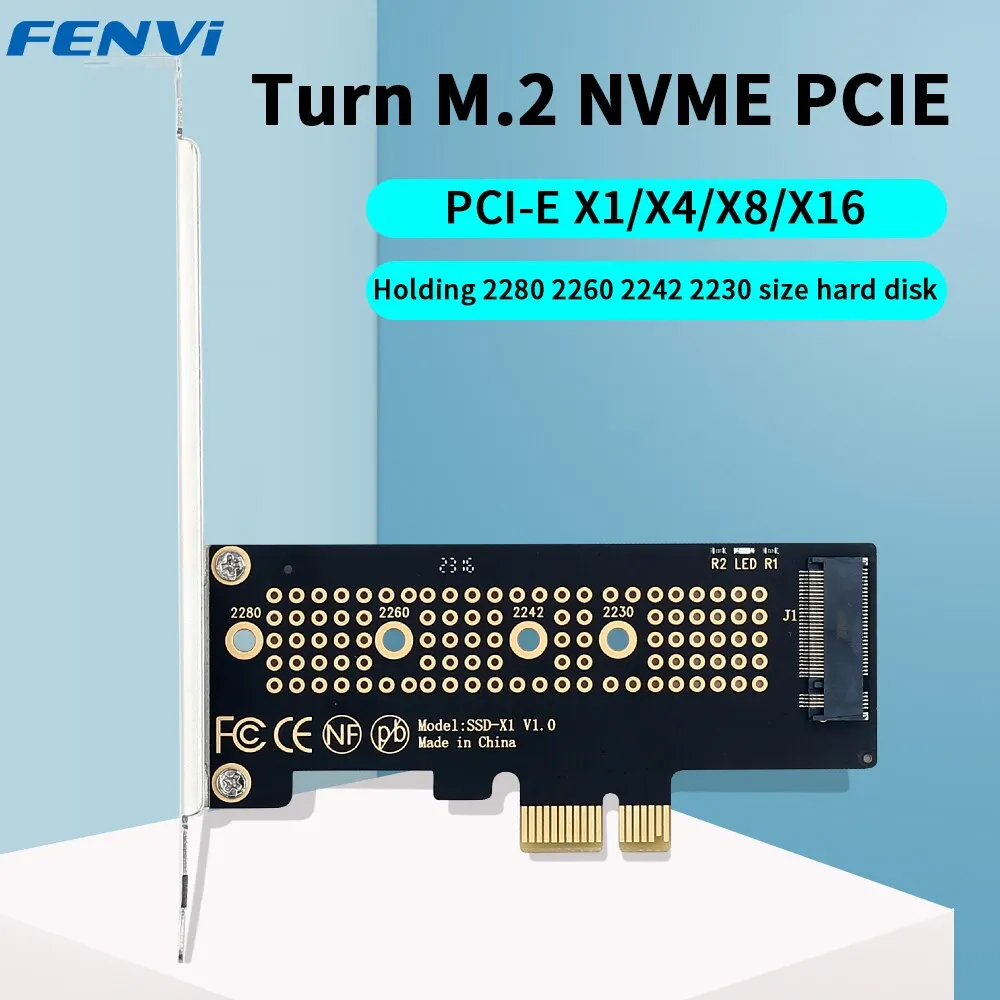 Fvi-adaptador M.2 NVME a PCIe 4,0, disipador de calor SSD de aluminio, 64Gbps, M.2 SSD, Gen4, PCIe 4,0, X1, X4, X8, X16, tarjeta de expansión para PC