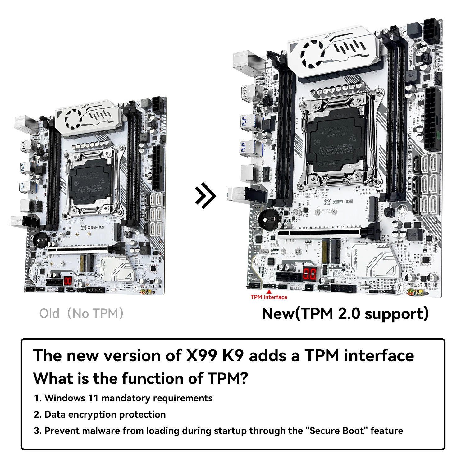 Machinist K9 con placa base TPM2.0 X99 LGA2011-3 compatible con Intel Xeon E5 2667 2650 V4V3 CPU DDR4 ECC con M-ATX de escritorio NVME M.2 - imagen 2
