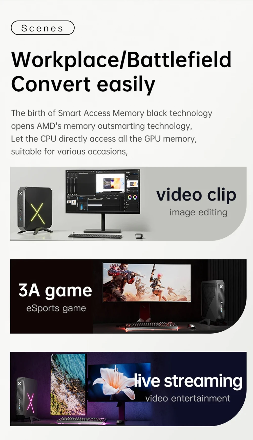 Mini PC dedicada para jugadores AMD Ryzen 9 5900HX RTX3060 RX 6600M RX 6500XT 2 * DDR4 M.2 NVMe SSD 2,5G LAN computadora de torre de escritorio WiFi6E - imagen 4