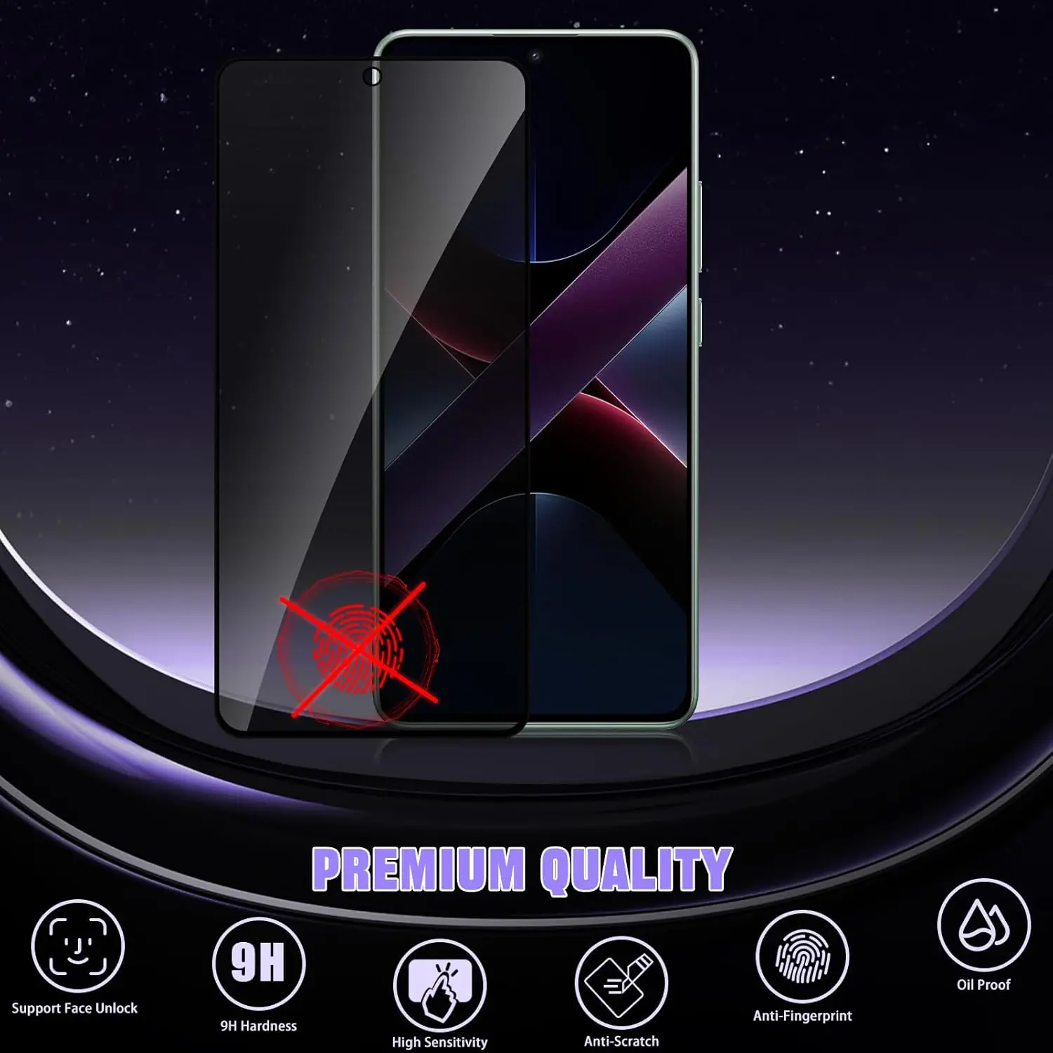 Protector de pantalla de privacidad para POCO X7 Pro, película de lente de cámara de vidrio templado antiespía para Xiaomi POCO X7Pro - imagen 3