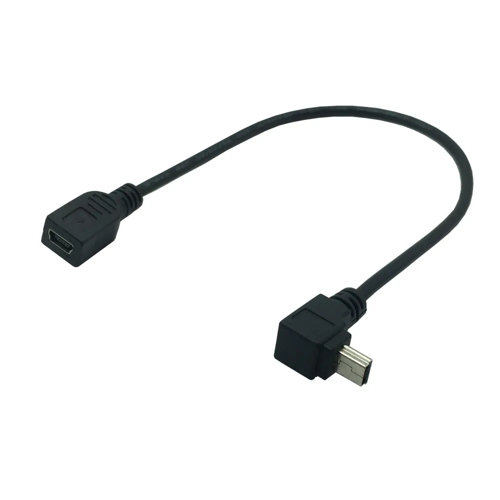 Cable adaptador de luz 25cm Mini USB B 5pin macho a hembra 90 grados arriba abajo izquierda ángulo recto Cable de extensión adaptador - imagen 3
