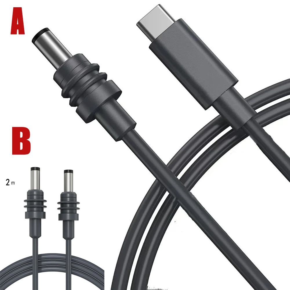 Para Starlink Mini Cable de alimentación 2M USB C tipo C a PD Cable de alimentación impermeable al aire libre barril Jack línea de carga