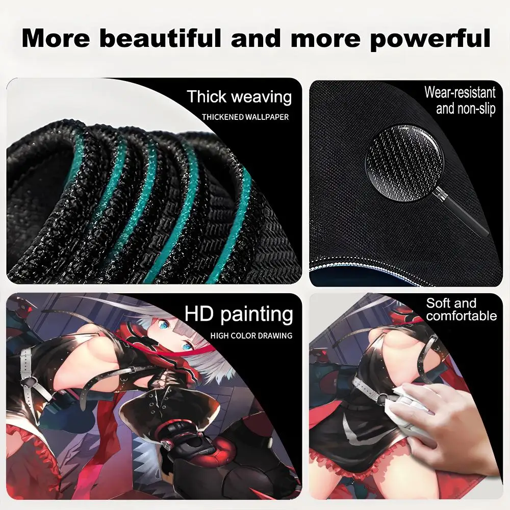 Alfombrilla de ratón Admiral Graf Spee A-Azur Lane, alfombrilla de escritorio con almohadilla, accesorios para juegos, alfombrilla acolchada para teclado Prime Gaming XXL, 1 ud. - imagen 5