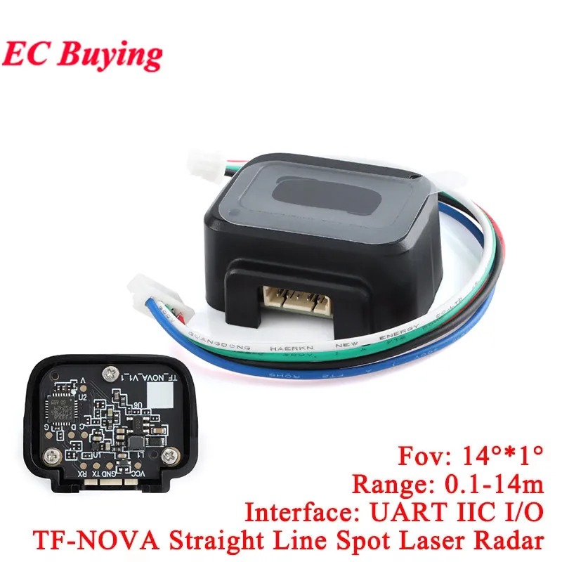 Radar láser de punto lineal TF-NOVA, UART IIC I/O, rango de 0,1 m-14m, punto único para evitar obstáculos, patrón de línea recta, haz láser