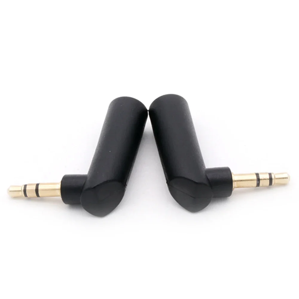 10 Uds conector chapado en oro conector Jack de 3,5mm ángulo recto hembra a 3,5mm 4/3 polos macho Audio estéreo enchufe conector adaptador Jack en forma de L - imagen 2