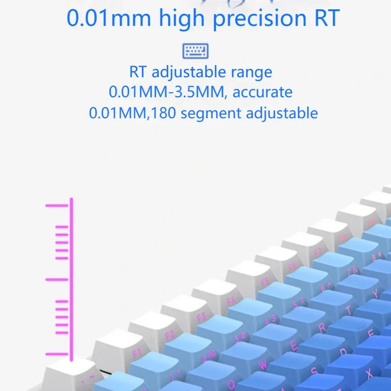 SUMREDA AC98 Teclado de eje magnético para juegos grabado lateral 0,01 mm Rt 0 zona muerta teclado de deportes electrónicos de baja latencia autodesclado - imagen 2