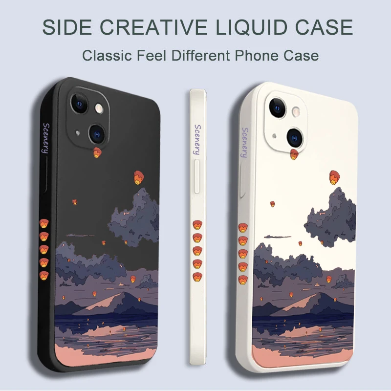 Funda blanda con paisaje de puesta de sol de Anime para Samsung Galaxy S23 Ultra S22 Plus S21 S20 FE A32 A52 A13 A33 A53 A14 A34 A54 - imagen 3