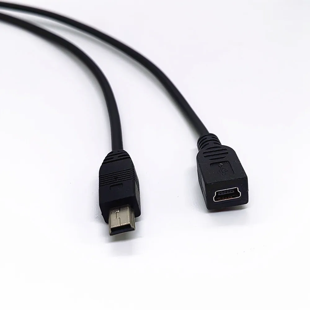 Cable adaptador de luz 25cm Mini USB B 5pin macho a hembra 90 grados arriba abajo izquierda ángulo recto Cable de extensión adaptador