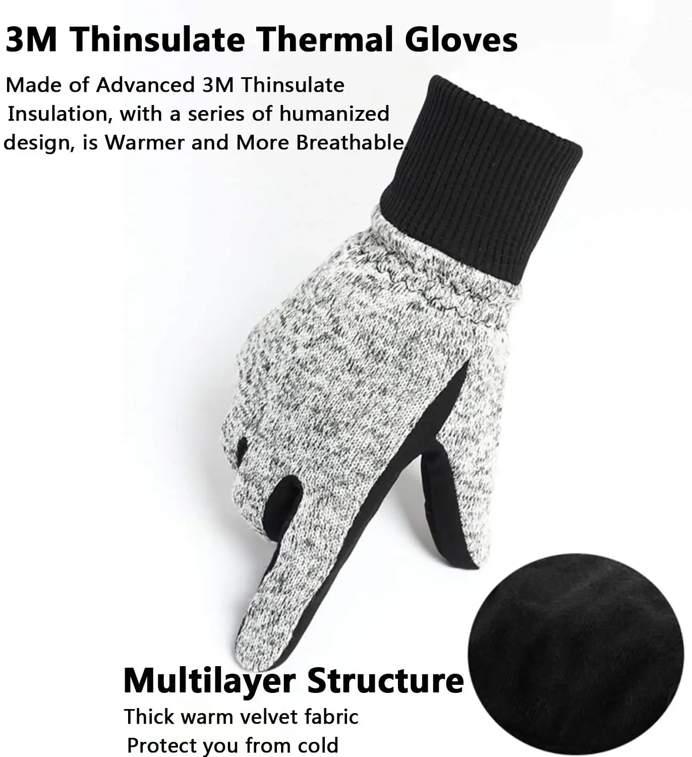 Guantes cálidos para clima frío, guantes para correr, guantes de bicicleta con pantalla táctil para hombres y mujeres, -20 ℉ Guantes Térmicos Thinsulate, Guantes De Invierno