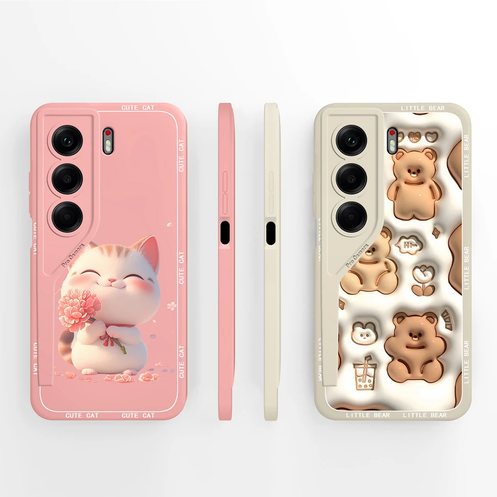 Funda para Tecno Camon 40 Pro Premier Cute Cat protección de cámara de dibujos animados funda de silicona suave para Tecno Camon40Pro Capa a prueba de golpes - imagen 3