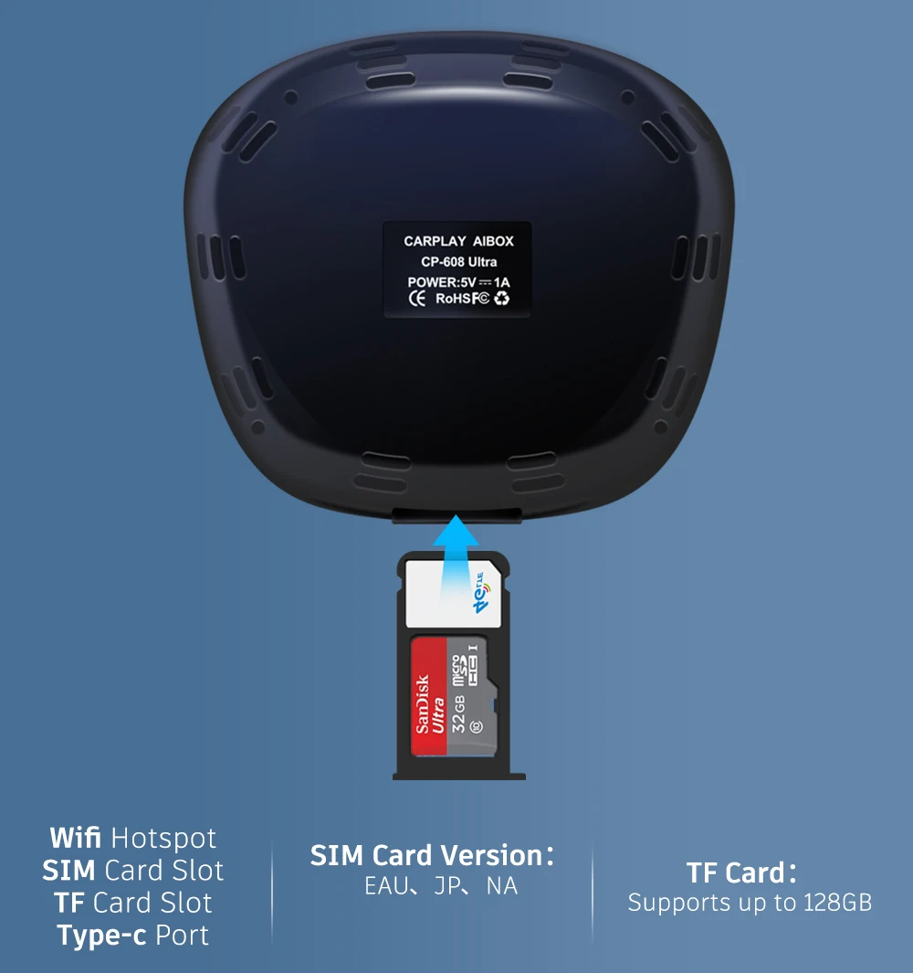 IHeylinkit-CarPlay inalámbrico CP608U para coche, dispositivo con Android 13, QCM6125, 64G, salida HD automática, Google Play, para Ford VW, Mercedes - imagen 5