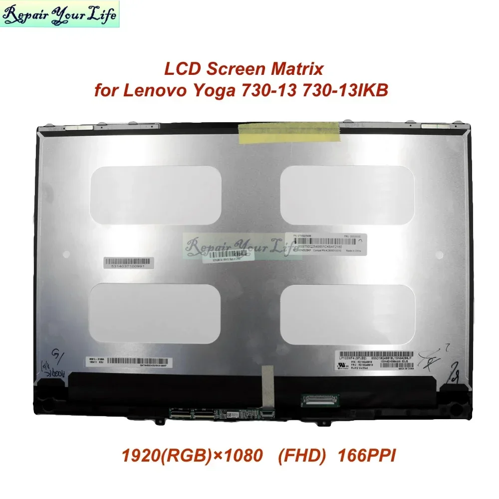 Matriz de pantalla LCD para ordenador portátil de 13,3 pulgadas para Lenovo Yoga 730-13 730-13IKB, montaje de pantalla táctil LCD con bisel/placa 5D10Q89746 - imagen 3