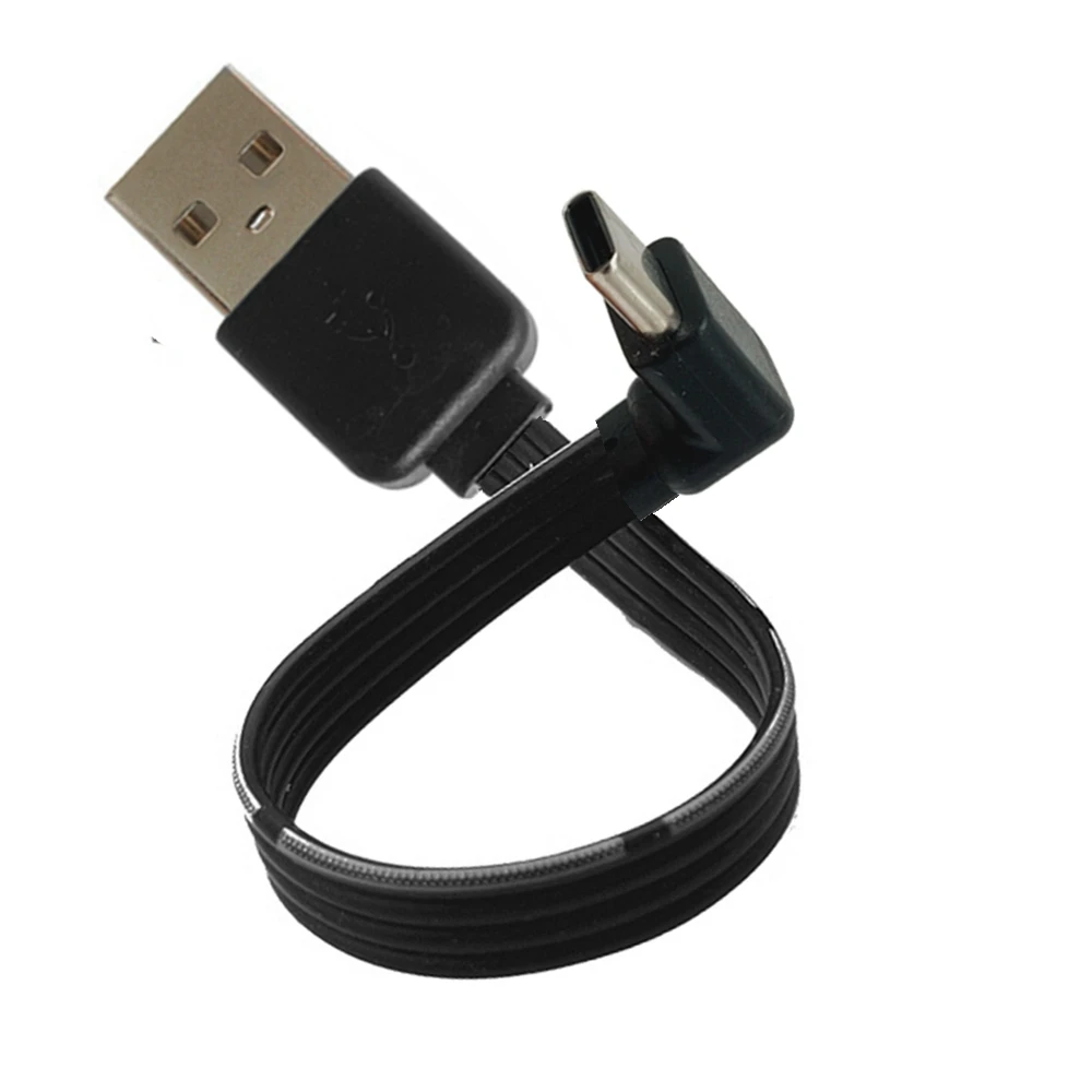 Cable USB tipo C corto, suave, 0,2 metros, 20CM, ángulo recto 90 °   Cargador de cable de datos convertidor USB tipo A a tipo C - imagen 2
