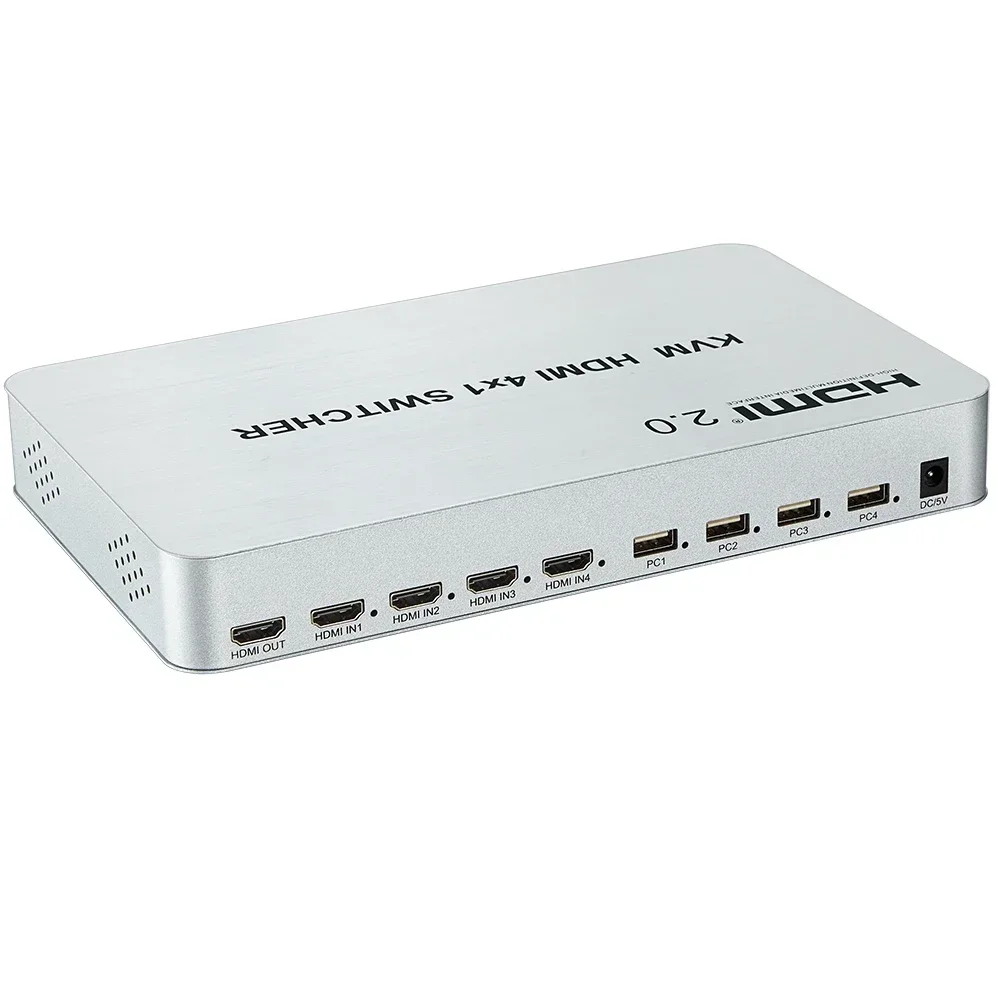 Conmutador de vídeo KVM 4K 60hz 4x1 HDMI 2,0 compatible con teclado y ratón USB de 4 puertos, pantalla compartida para cámara PS4, PC a Monitor de TV - imagen 3