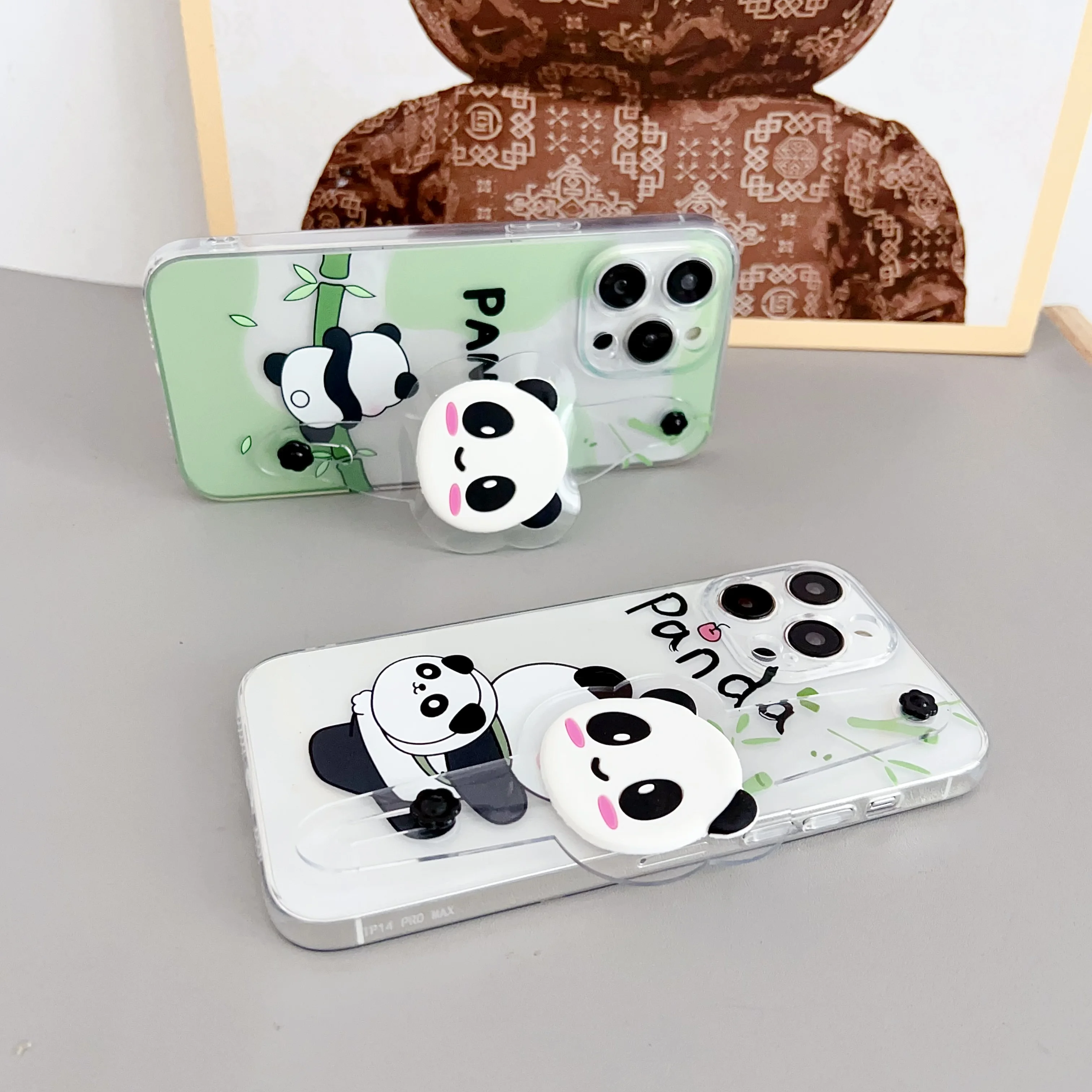 Para Samsung Galaxy A01 A11 A31 A41 A21s A20s A51 A71 A72 A12 A52 A32 A42 A02s A22 A03s funda de panda de bambú correa de muñeca - imagen 4