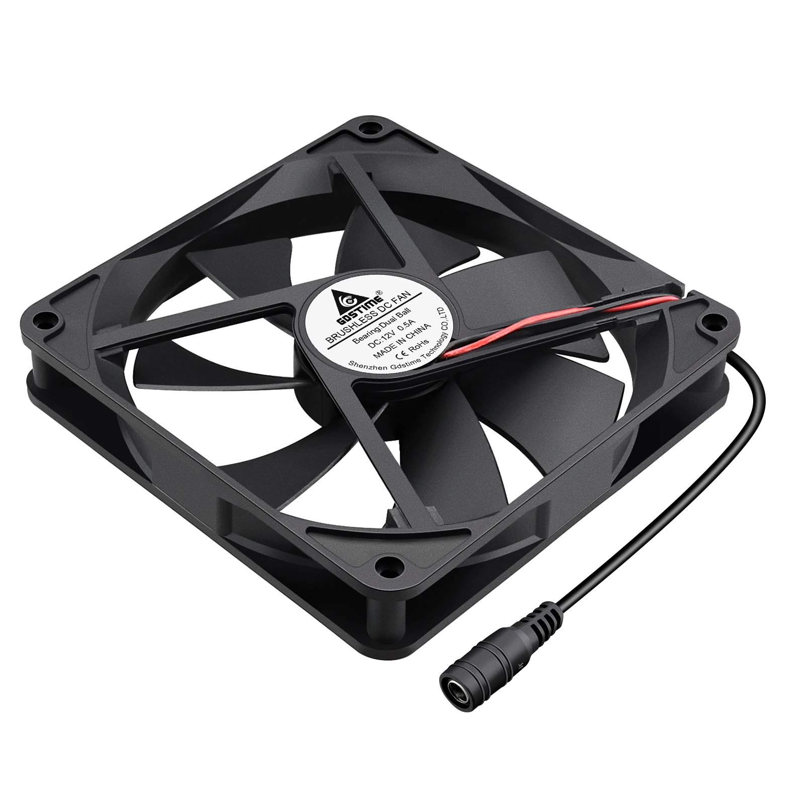 GDSTIME-ventilador Axial de refrigeración de 140MM, conector hembra de CC de 12V, 14cm, 140x140x25mm, ventilador centrífugo de refrigeración con adaptador de corriente AC 100V 220V - imagen 4