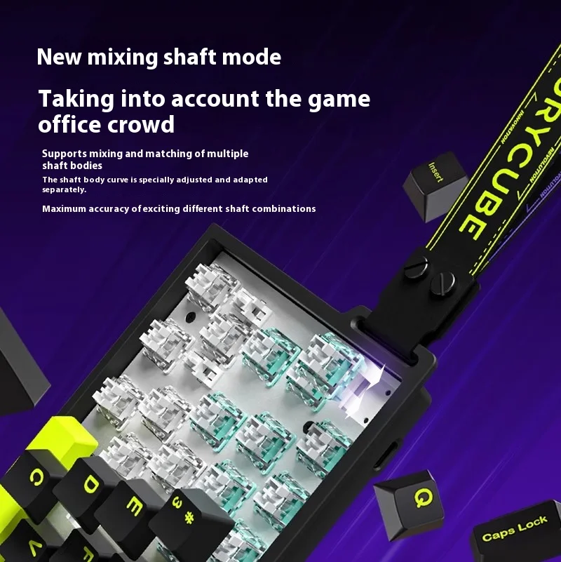 FURYCUBE-teclado con interruptor magnético M68HE, portátil con cable, baja latencia, 0,001mm, 8Khz, velocidad de orina, 0,1 ms, teclado FPS personalizado - imagen 5