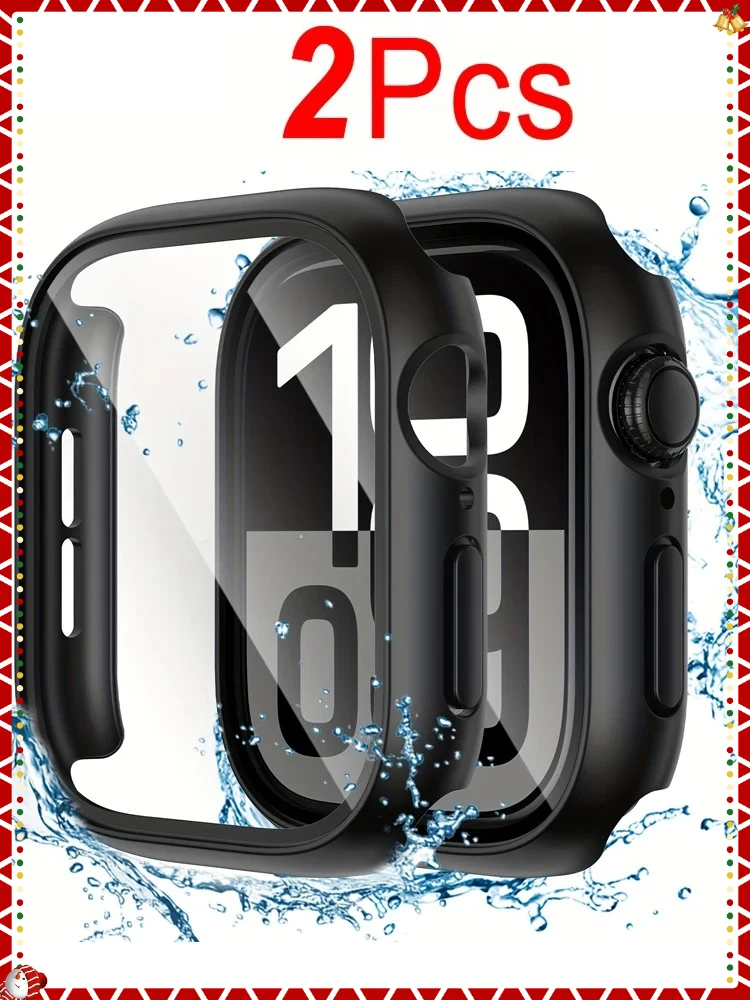 2 uds funda protectora de pantalla de vidrio templado para Apple Watch Series 11 10 9 8 7 6 5 SE 46mm 42mm 45-41-40mm 44MM Accesorios