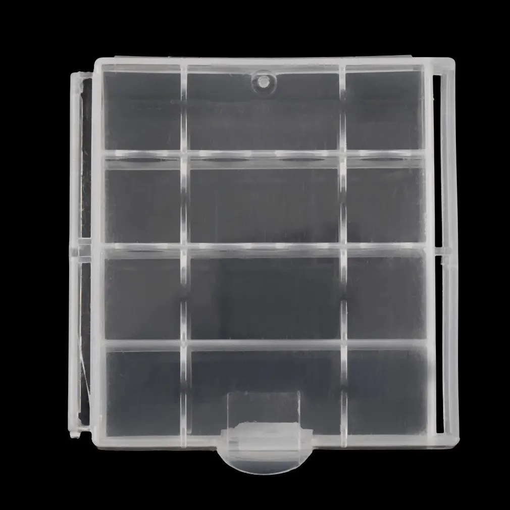 Caja de almacenamiento de batería de plástico blanco, carcasa de plástico duro, soporte para 4 piezas, pilas AA AAA transparentes - imagen 5