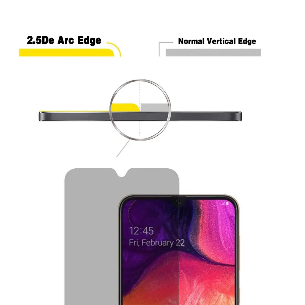 Vidrio templado de privacidad 2.5D para Huawei Mate 20 X, película protectora antiespía para Huawei Mate 20 20X, Protector de pantalla antimirones - imagen 3