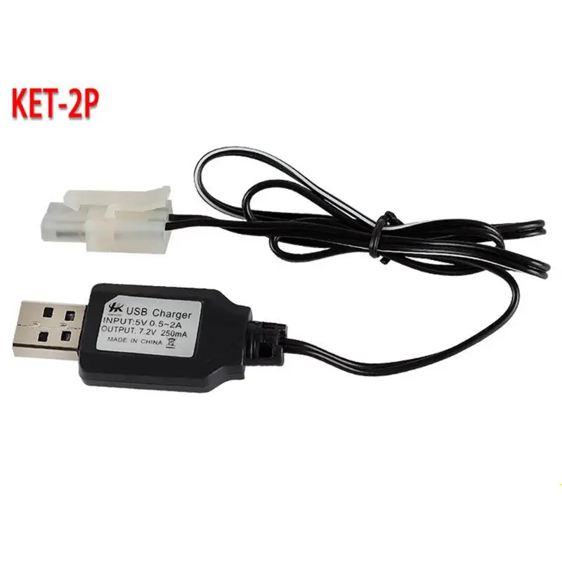KET-2P enchufe 4,8 V/7,2 V/9,6 V NiCd NiMH cargador de batería para juguetes RC Robot coche barco tanque Control remoto coche cargador USB