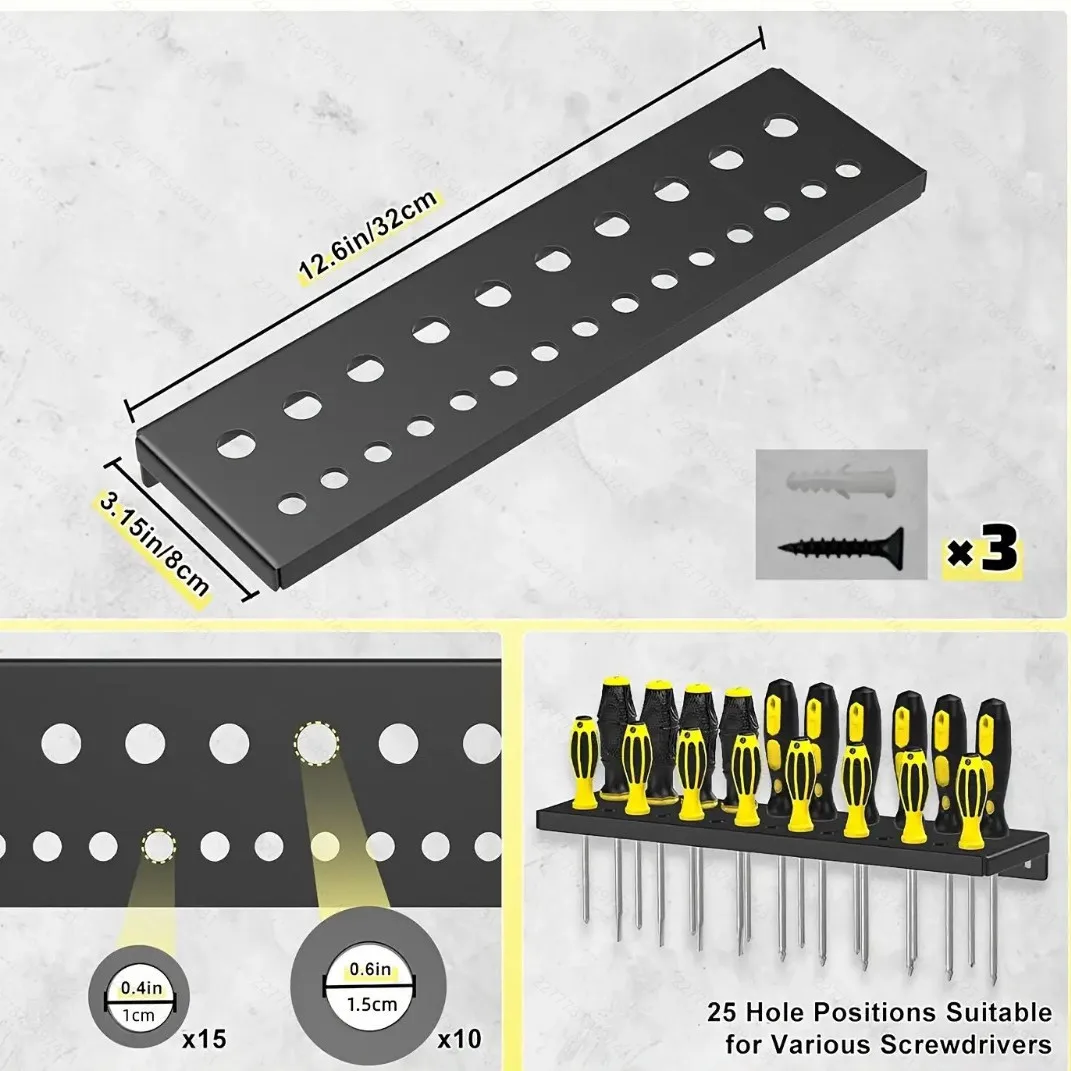 Soporte para herramientas de utilidad, montaje en pared, estante de almacenamiento de Metal resistente, bandeja de almacenamiento para llave, clavos, herramientas de carpintería, suministros de artesanía - imagen 5