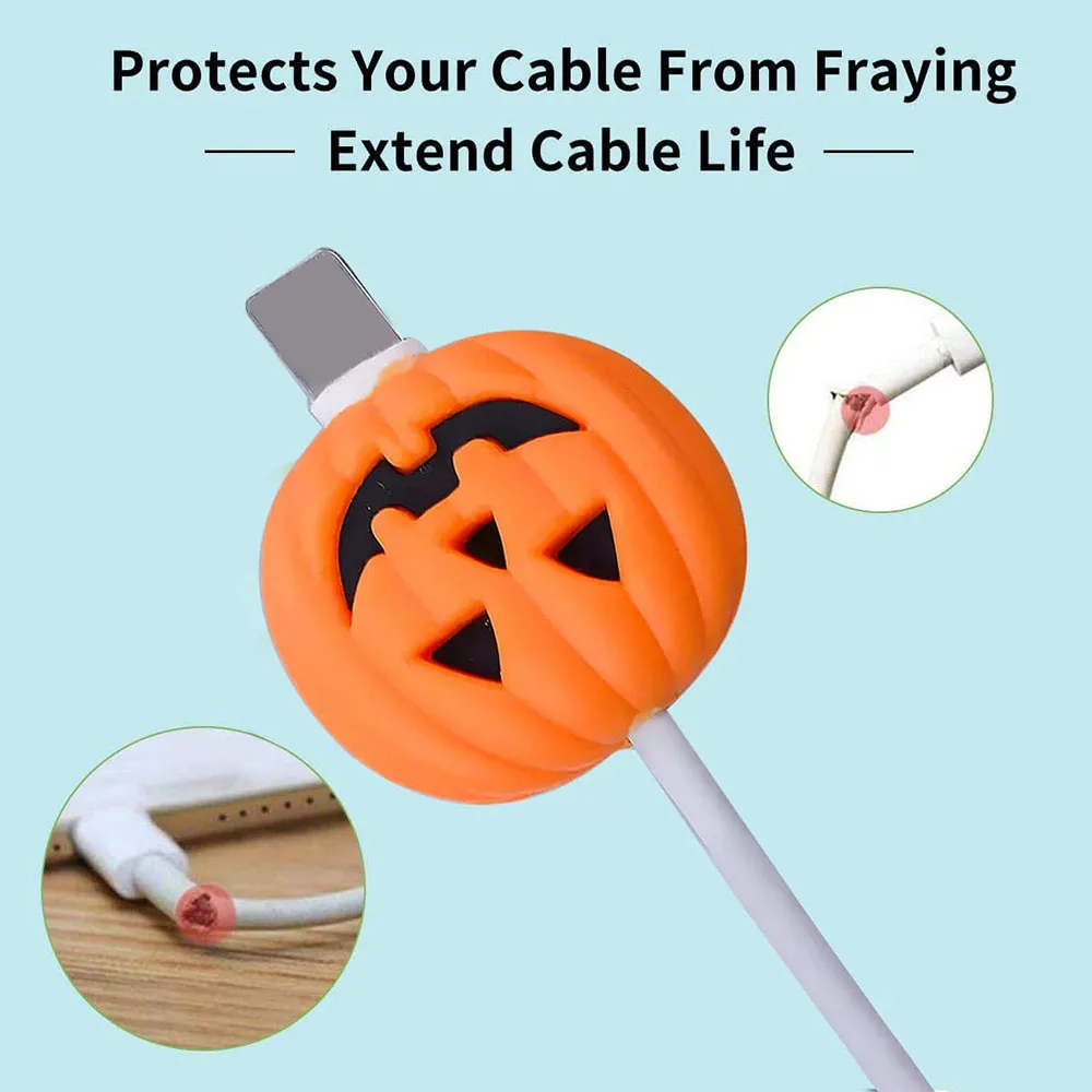 Protector de Cable de frutas para mordeduras, organizador de cables, ahorrador de bobinadora para Cable de carga USB, línea de datos, auriculares, cubierta protectora de Cable - imagen 3