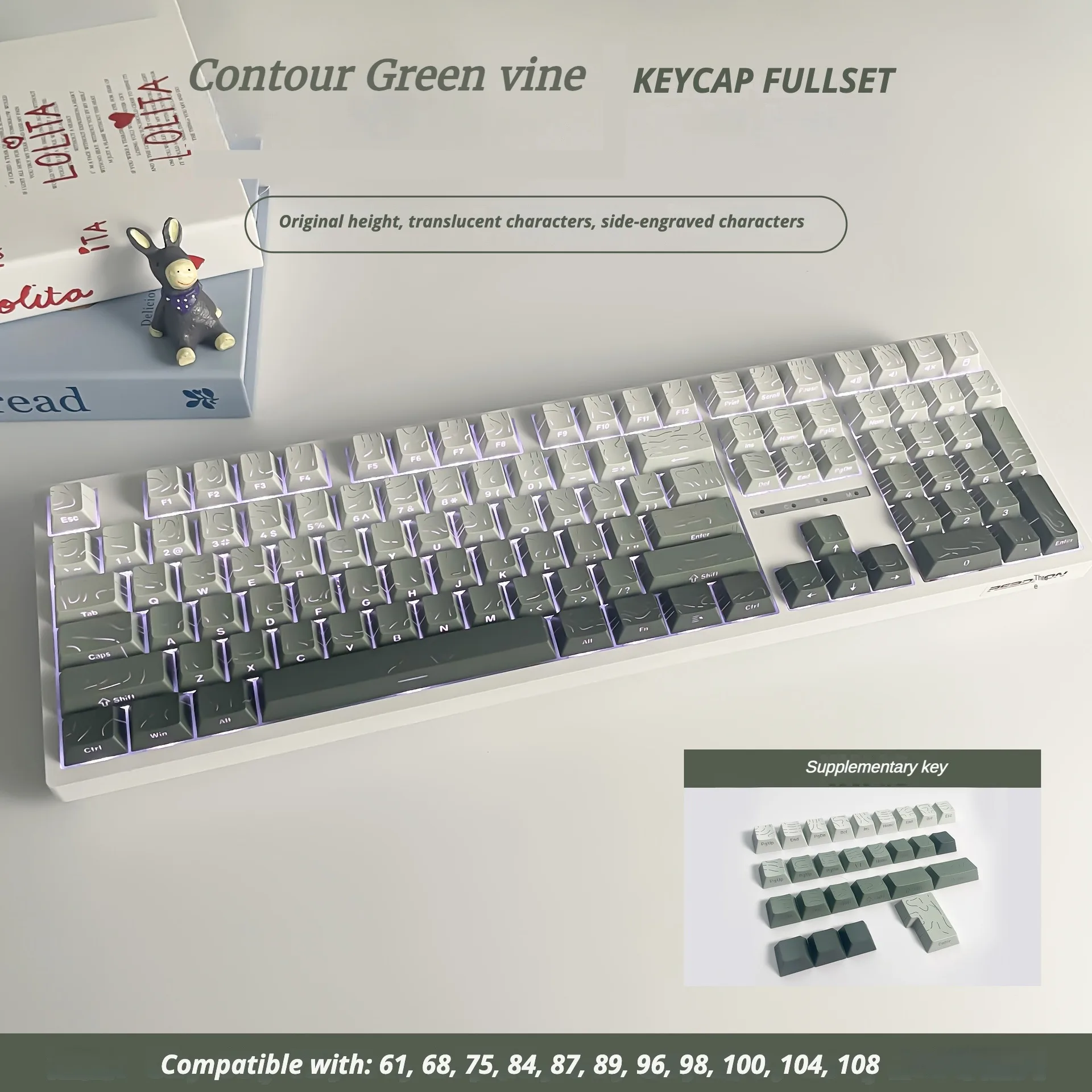Juego de retroiluminación lateral de contornos, teclas de 135 teclas, perfil de cereza PBT, doble disparo para teclado mecánico MX Switch, diseño ISO ANSI - imagen 3