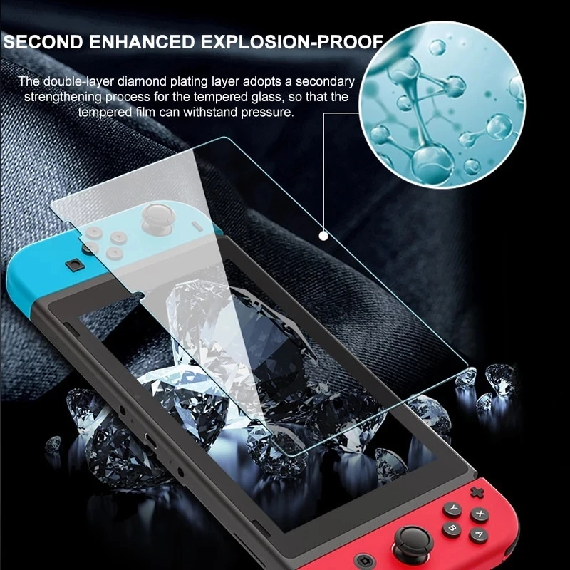 Vidrio templado transparente para Nintendo Switch Lite Protector de pantalla Compatible con Nintendo Switch NS/OLED película protectora transparente 9H - imagen 5