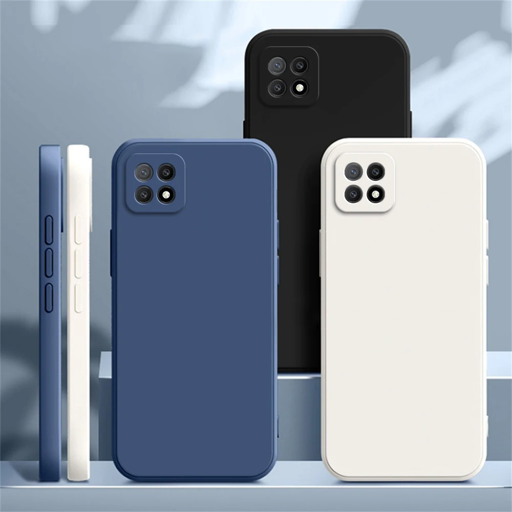 Funda blanda para OPPO A53 A72 A73 5G Coque protección de cámara a prueba de golpes cuadrado silicona líquida funda clásica de lujo Fundas - imagen 3