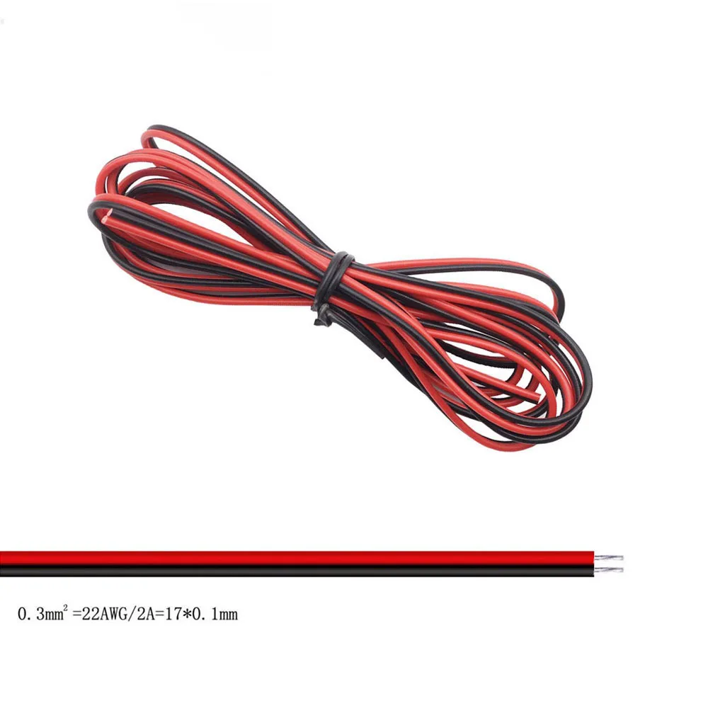 Cable eléctrico 24AWG negro/rojo, conector JST de 2 pines, Cable de extensión de Cable rojo y negro para Panel Solar de bombilla de lámpara de tira LED - imagen 3