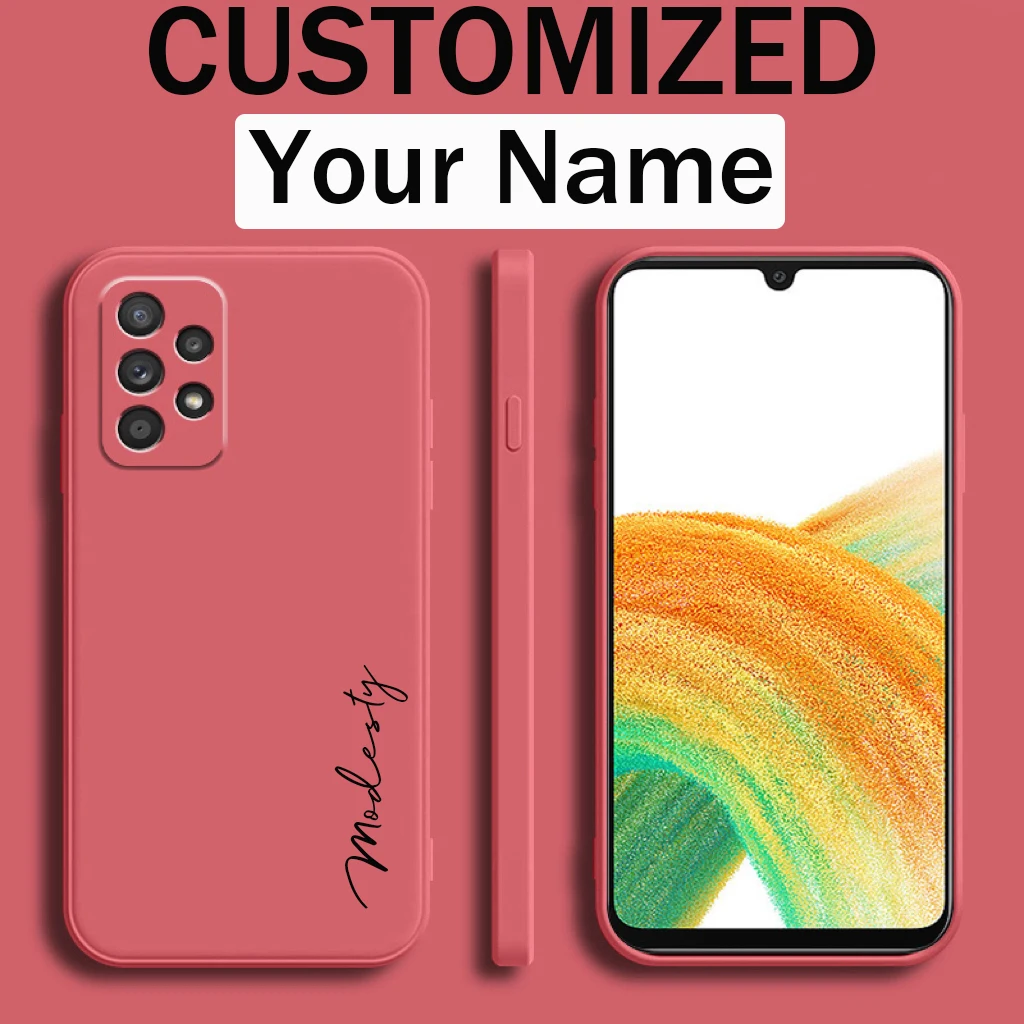 Para Samsung Galaxy A13 4G 5G personalizado nombre iniciales suave silicona líquida DIY funda Samsung Galaxy A13 4G 5G