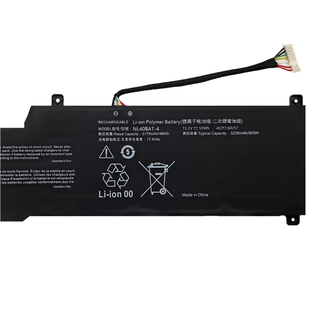 Nueva batería genuina para ordenador portátil NL40BAT-4 15,2 V 49Wh para CLEVO NL41MU NL51NU SCHENKER Work 14 Base - imagen 4